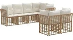 Outdoor-sofagarnitur 7 Stk. Natur Polyester Vidaxl