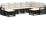 Gartensofa-set 9 Stk. Schwarz Poly-rattan Vidaxl