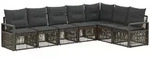Vidaxl Garden Sofa Set 7 Pcs Grey Poly Rattan