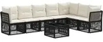 Gartensofa-set 8 Stk. Schwarz Poly-rattan Vidaxl