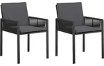 Gartenst&uuml;hle 2 Stk. Schwarz Und Dunkelgrau Poly-rattan Vidaxl
