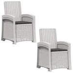 Liegesessel Garten Rattan-optik 2 Stk. Wei&szlig; Und Anthrazit Pp Vidaxl
