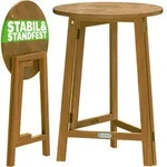 Casaria&reg; Stehtisch 2er Set Holz Klappbar 110cm Hoch 80 Cm Rund Akazie Rustikal