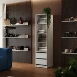 Kleiderschrank Elmo, Wei&szlig;, 50 X 200 Cm, Vicco