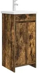 Badezimmerschrank Mit Waschbecken Ger&auml;ucherte Eiche Vidaxl
