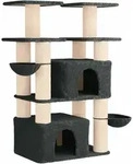 Vidaxl Cat Tree With Sisal Scratching Posts Dark Grey 147 Cm 2 Pcs