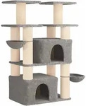 Katzennbaum Mit Sisal-kratzs&auml;ulen Hellgrau 147 Cm 2 Stk. Vidaxl
