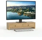 Relaxdays Monitorst&auml;nder, 2 Schubladen, Hxbxt: 12,5 X 47 X 18 Cm, Mdf,