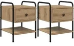 Vidaxl Bedside Cabinet 2 Pcs Artisan Oak 35 X 36.5 X 47 Cm