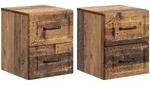 Wandmontierter Nachttisch 2 Stk. Altholz 34,5 X 33 X 40 Cm Vidaxl