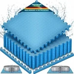 Tillvex&reg; Pool Bodenschutzmatte 24 St&uuml;ck 62,5x62,5cm Unterlegmatte 1 Cm Dicke...
