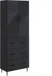Vidaxl Cabinet Set 2 Pcs 66 X 34.5 X 90 Cm Engineered Wood Black