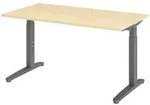B&uuml;m&ouml; Schreibtisch Serie-xb Rechteck: 140 X 80 Cm Ahorn Graphit