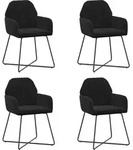 Vidaxl Dining Chairs 4 Pcs Velvet Black 55 X 50 X 84 Cm