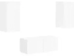 Vidaxl Tv Cabinet Set 2 Pcs High Gloss White Engineered Wood