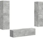 Tv-schrankset 6 Stk. Betongrau Holzwerkstoff Vidaxl