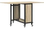 Faltbarer Esstisch Mit Rollen 130 X 80 X 76,5 Cm Stahl Pb Vidaxl