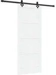 Vidaxl Sliding Door White And Black 83 X 202 Cm Solid Pine Wood