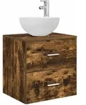 Wandmontierte Waschtisch Ger&auml;ucherte Eiche 49,5 X 41 X 64,5 Cm Vidaxl