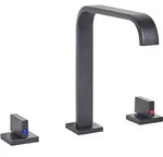 Beliani - Waschbeckenarmatur 3-loch-armatur Wasserhahn Gerade Form Edelstahl...