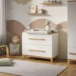 Wickelkommode Malia, Wei&szlig;/artisan, 108 X 98 Cm Mit 2 Schubladen, Vitalispa