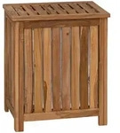 Vidaxl Laundry Basket Natural Solid Teak Wood