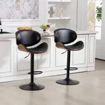 Set Mit 2 360&deg; Schwenkbaren Barhockern Mit Pu-sitzfl&auml;che, Ergonomischer