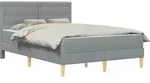 Bettgestell Mit Matratze Hellgrau 140 X 200 Cm Stoff Vidaxl