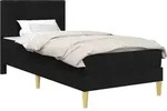 Bettgestell Mit Matratze Mit Kopfteil Schwarz 80 X 200 Cm Stoff Vidaxl
