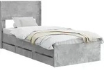 Bettgestell Mit Stauraum Und Kopfteil Betongrau 75 X 190 Cm Vidaxl