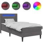 Bettgestell Mit Matratze Grau 90 X 190 Cm Kunstleder Vidaxl