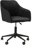 Beliani - Arbeitshocker Schwarz Aus Samtstoff B&uuml;rostuhl Mit Rollen Elegant Modern