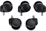 5er Pack Bodenrollen Kunststoff Schwarz