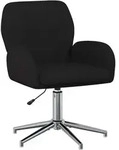 Vidaxl Swivel Desk Chair 54 X 58 X 90 Cm Black Fabric