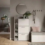Schuhkipper Orlando, Wei&szlig;/beton, 80 X 128.3 Cm Mit 3 Klappf&auml;chern, Vicco