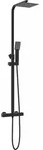 Vidaxl Thermostatic Shower System Set Black Stainless Steel 201