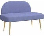 Gepolsterte Bank Mit R&uuml;ckenlehne Jeans Blau 110 X 60 X 76 Cm Vidaxl