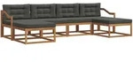 Outdoor-sofagarnitur 6 Stk. Natur Und Anthrazit Vidaxl