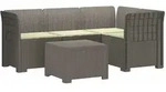 4-sitzer Garten Sofa Mit Kissen Rattan Look Pp Hellgrau Vidaxl