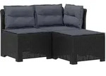 3-sitzer Garten Sofa Mit Kissen Rattan-look Pp Anthrazit Vidaxl