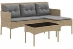 Vidaxl Garden Sofa Set 2 Pcs Beige And Light Grey Poly Rattan