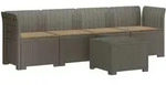 4-sitzer Gartensofa Mit Kissen Rattan Look Pp Hellgrau Vidaxl
