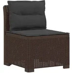 1-sitzer Garten-sofa Mit Kissen Rattan-look Pp Braun Vidaxl