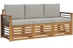 Vidaxl Outdoor Sofa Set 3 Pcs Natural And Light Grey Solid Acacia Wood