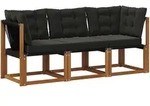 Vidaxl 3 Pcs Outdoor Middle And Corner Sofa Natural