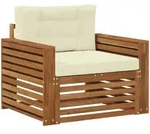 Vidaxl Outdoor Sofa Set Solid Acacia Wood And Polyester