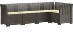 5-sitzer Gartensofa Mit Kissen Rattan-look Pp Hellgrau Vidaxl