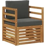 Vidaxl Outdoor Sofa Set Solid Acacia Wood And Polyester