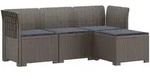 4-sitzer Garten Sofa Mit Kissen Rattan Look Pp Hellgrau Vidaxl