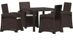 Garten Essgruppe 5 Stk. Braun Und Creme Pp Vidaxl